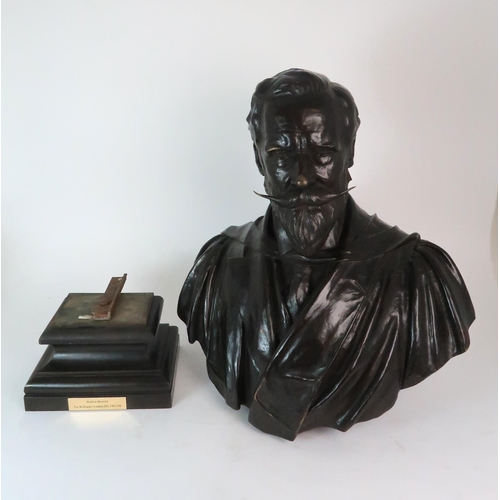 373 - WALTER MERRETT (1856-1918) - A BRONZE BUST OF SIR WILLIAM CROOKES