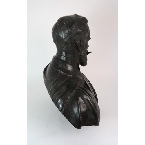 373 - WALTER MERRETT (1856-1918) - A BRONZE BUST OF SIR WILLIAM CROOKES