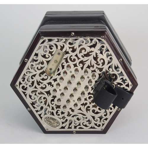 391 - A LACHENAL & CO FORTY-EIGHT BUTTON CONCERTINA