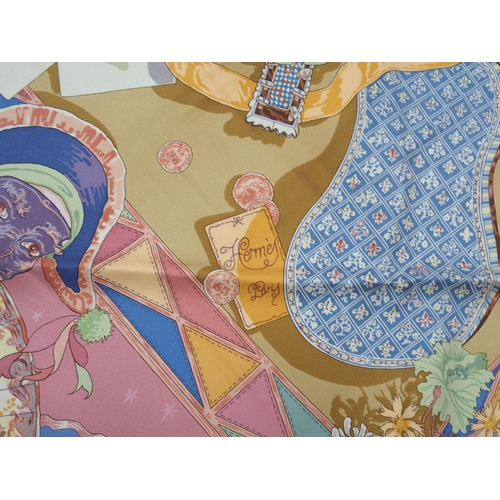 401 - AN ORIGINAL AU SPORT D'HIVER HERMES SILK SCARF