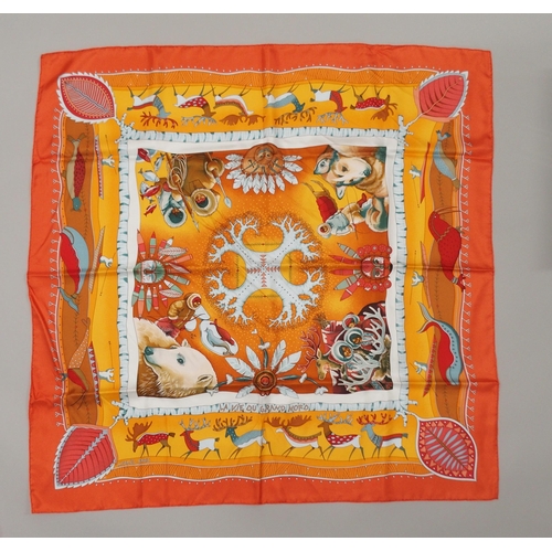 402 - AN ORIGINAL LA VIE DU GRAND NORD HERMES SILK SCARF