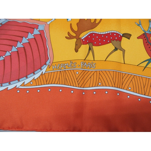 402 - AN ORIGINAL LA VIE DU GRAND NORD HERMES SILK SCARF