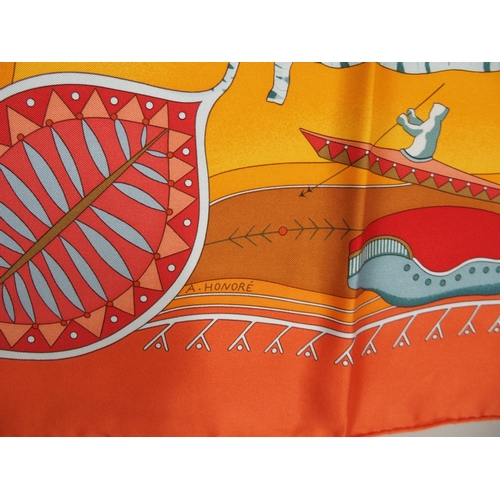 402 - AN ORIGINAL LA VIE DU GRAND NORD HERMES SILK SCARF