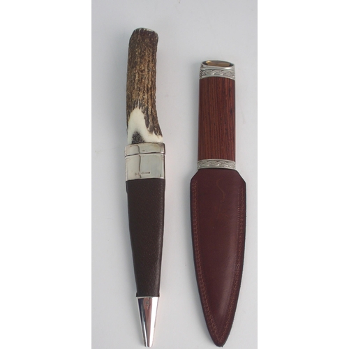 415 - A SILVER-MOUNTED SGIAN DUBH BY HAMILTON & INCHES