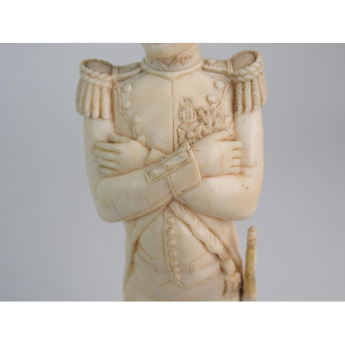 416 - A LATE 19TH/EARLY 20TH CENTURY CARVED IVORY MODEL OF NAPOLEON