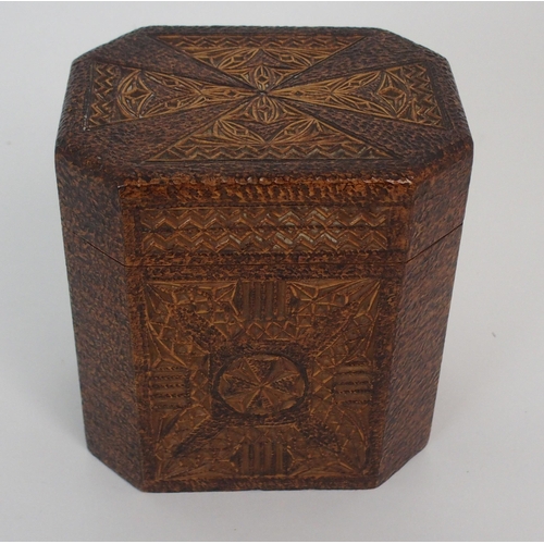 427 - A MAUCHLINE WARE TEA CADDY