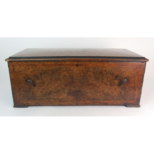 433 - A CONTINENTAL ROSEWOOD AND INLAID MUSIC BOX