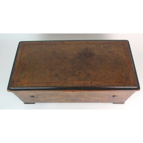 433 - A CONTINENTAL ROSEWOOD AND INLAID MUSIC BOX