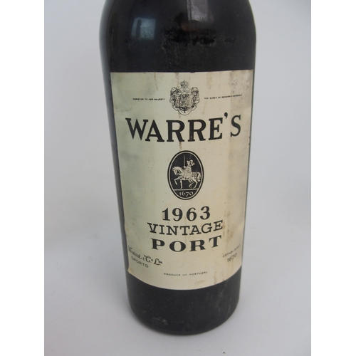 497 - A BOTTLE OF WARRE'S VINTAGE PORT 1963