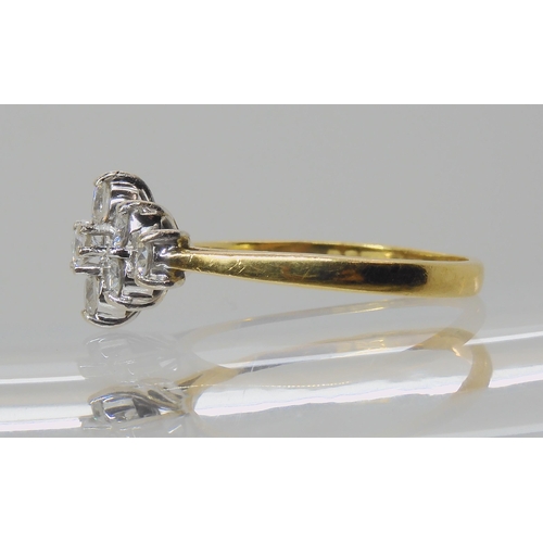 521 - AN 18CT GOLD FIVE PEARL RING