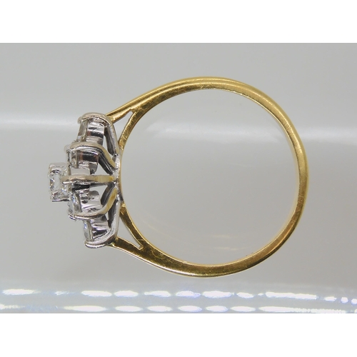 521 - AN 18CT GOLD FIVE PEARL RING