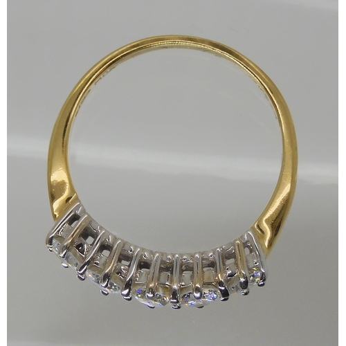 532 - AN 18CT GOLD FIVE STONE DIAMOND RING