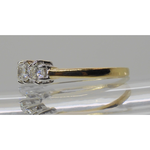 532 - AN 18CT GOLD FIVE STONE DIAMOND RING