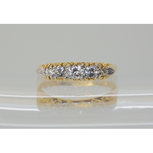 534 - AN 18CT GOLD SIX PRINCESS CUT DIAMOND ETERNITY RING