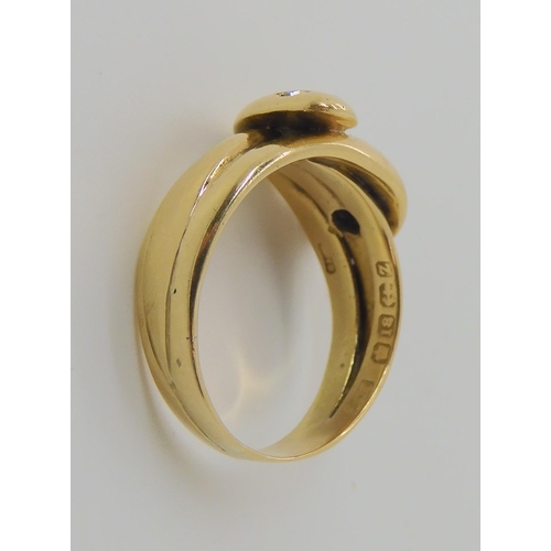 535 - AN 18CT GOLD DOUBLE SNAKE RING