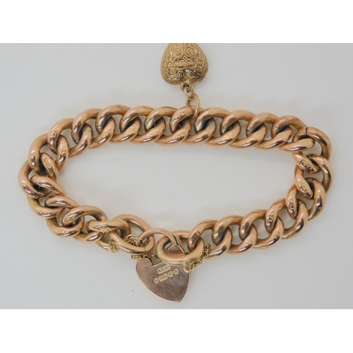 584 - A 9CT GOLD VINTAGE CURB CHAIN BRACELET