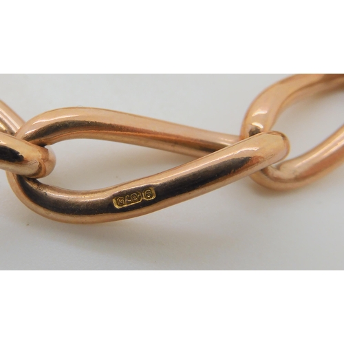 588 - A 9CT ROSE GOLD FOB CHAIN BRACELET