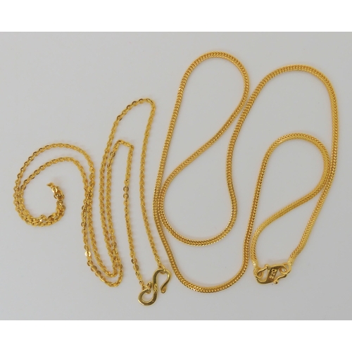 595 - TWO INDIAN GOLD CHAINS