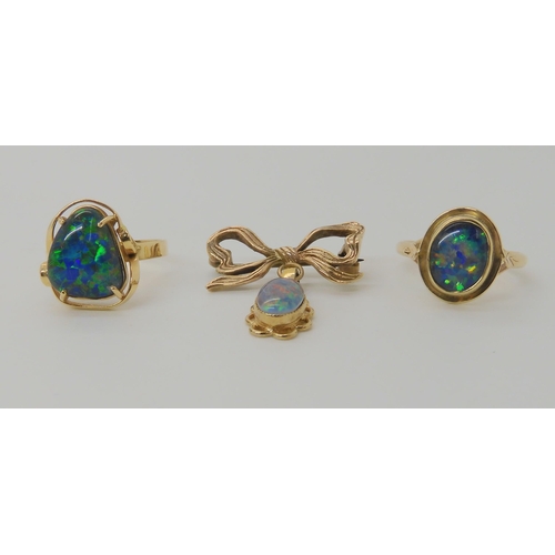 597 - A COLLECTION OF OPAL TRIPLET JEWELLERY