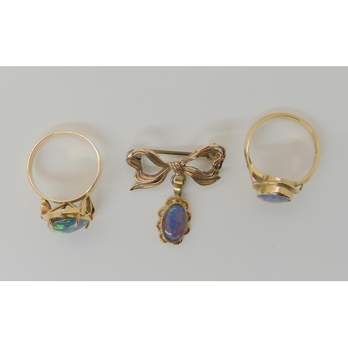 597 - A COLLECTION OF OPAL TRIPLET JEWELLERY