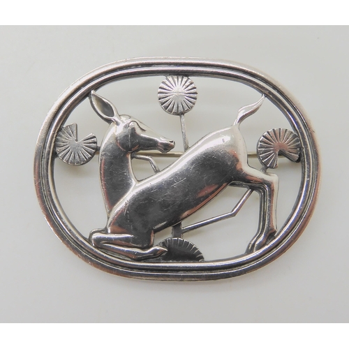 609 - A GEORG JENSEN DEER BROOCH