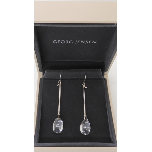 610 - A PAIR OF GEORG JENSEN CRYSTAL DEW DROP EARRINGS