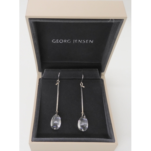 610 - A PAIR OF GEORG JENSEN CRYSTAL DEW DROP EARRINGS