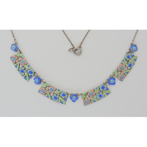 645 - AN ENAMEL PLAQUE NECKLACE ATTRIBUTED TO BERNARD INSTONE