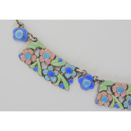 645 - AN ENAMEL PLAQUE NECKLACE ATTRIBUTED TO BERNARD INSTONE