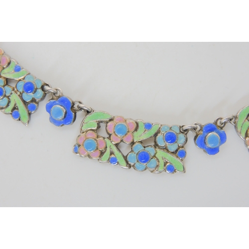 645 - AN ENAMEL PLAQUE NECKLACE ATTRIBUTED TO BERNARD INSTONE