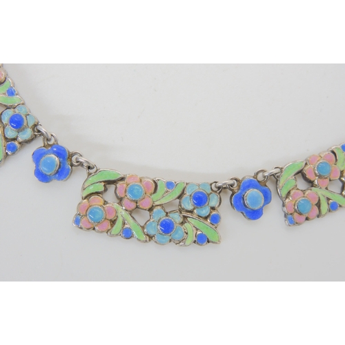 645 - AN ENAMEL PLAQUE NECKLACE ATTRIBUTED TO BERNARD INSTONE