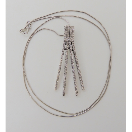 651 - A DIAMOND FRINGE PENDANT NECKLACE