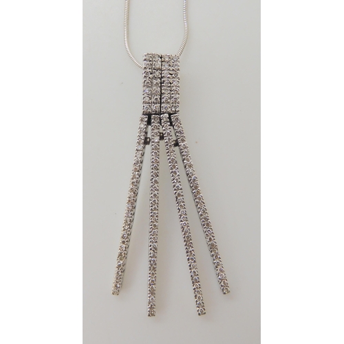 651 - A DIAMOND FRINGE PENDANT NECKLACE