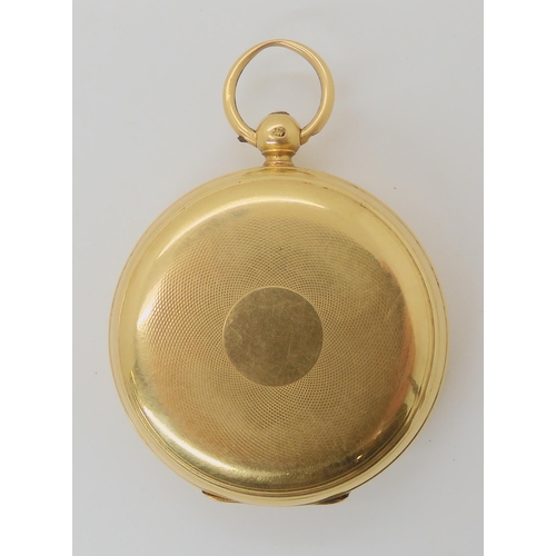 682 - AN 18CT GOLD J.W.BENSON OPEN FACE POCKET WATCH