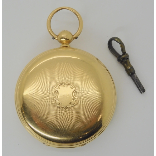 707 - AN 18CT GOLD OPEN FACE POCKET WATCH