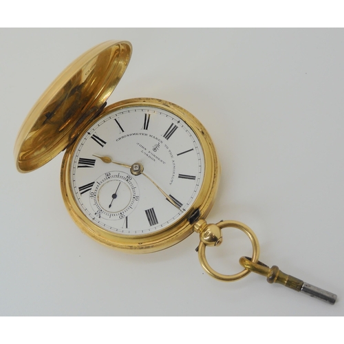 710 - AN 18CT GOLD FULL HUNTER POCKET WATCH