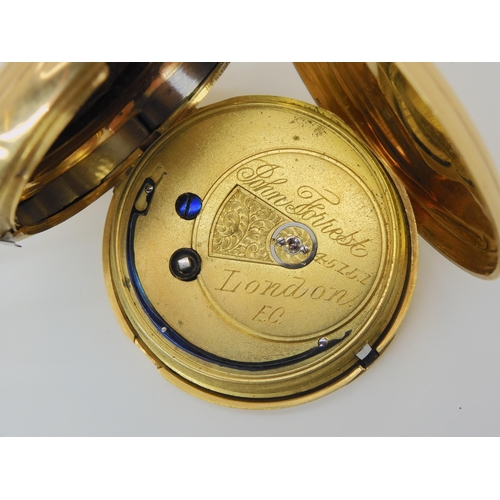 710 - AN 18CT GOLD FULL HUNTER POCKET WATCH