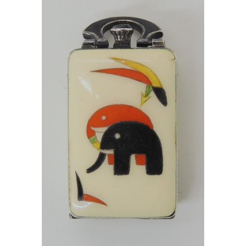 714 - AN ART DECO ENAMELLED ELEPHANT PENDANT WATCH