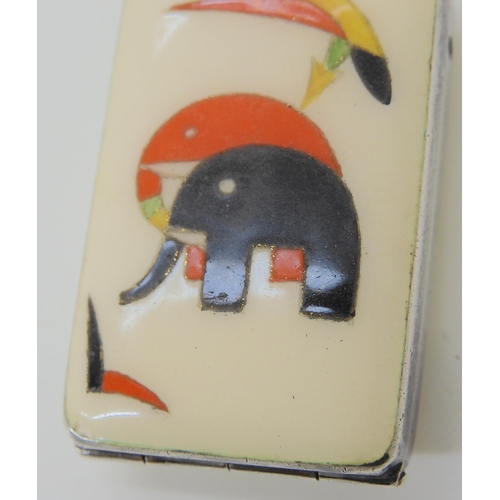 714 - AN ART DECO ENAMELLED ELEPHANT PENDANT WATCH