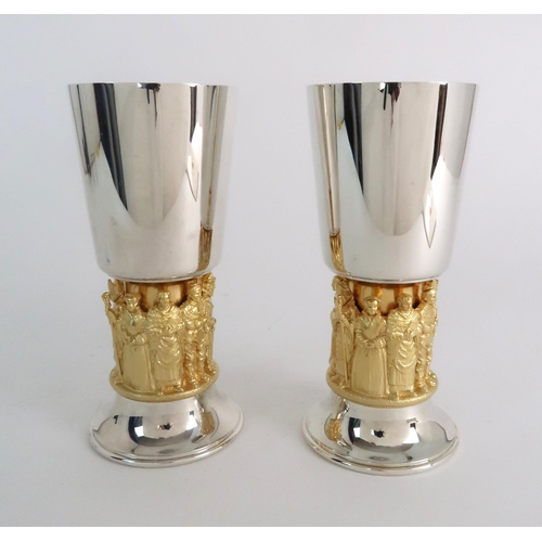 716 - A LIMITED EDITION SILVER AND SILVER GILT GOBLET 840/900