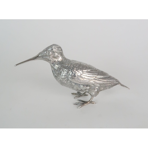 722 - A CONTINENTAL SILVER MODEL OF A STARLING