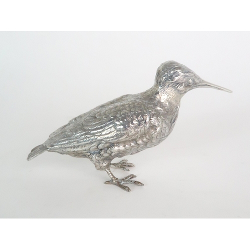 722 - A CONTINENTAL SILVER MODEL OF A STARLING