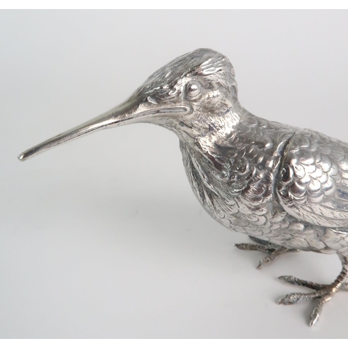 722 - A CONTINENTAL SILVER MODEL OF A STARLING