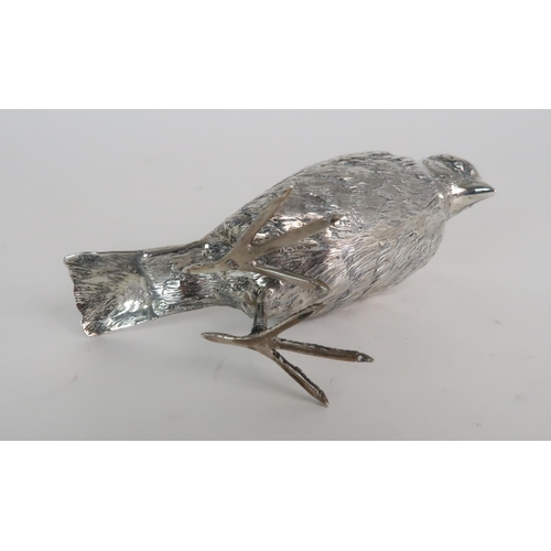 723 - A CONTINENTAL SILVER MODEL OF A SPARROW