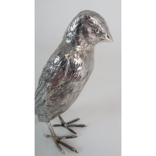 723 - A CONTINENTAL SILVER MODEL OF A SPARROW