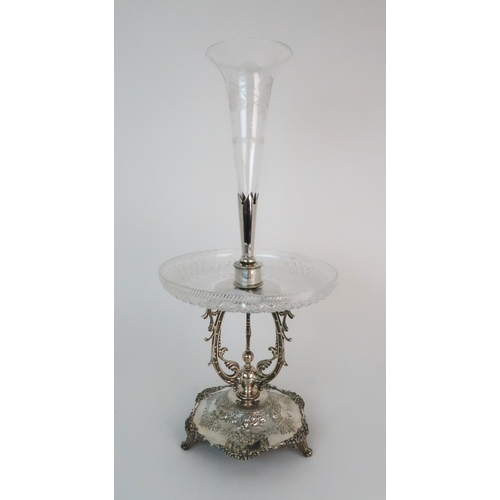 727 - AN EPNS & GLASS CENTREPIECE EPERGNE