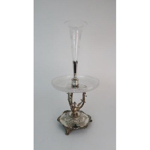 727 - AN EPNS & GLASS CENTREPIECE EPERGNE