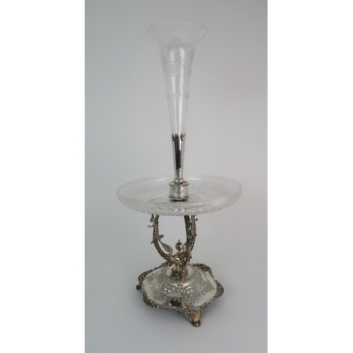 727 - AN EPNS & GLASS CENTREPIECE EPERGNE