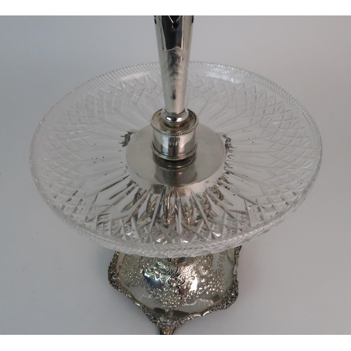 727 - AN EPNS & GLASS CENTREPIECE EPERGNE