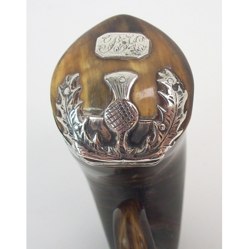 734 - A RAM'S HORN SNUFF MULL